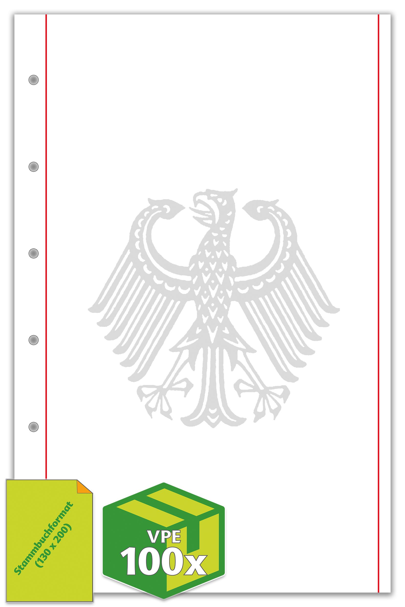 Papier Stammbuchformat Adler Schmuckrand, 6-Ring-Lochung