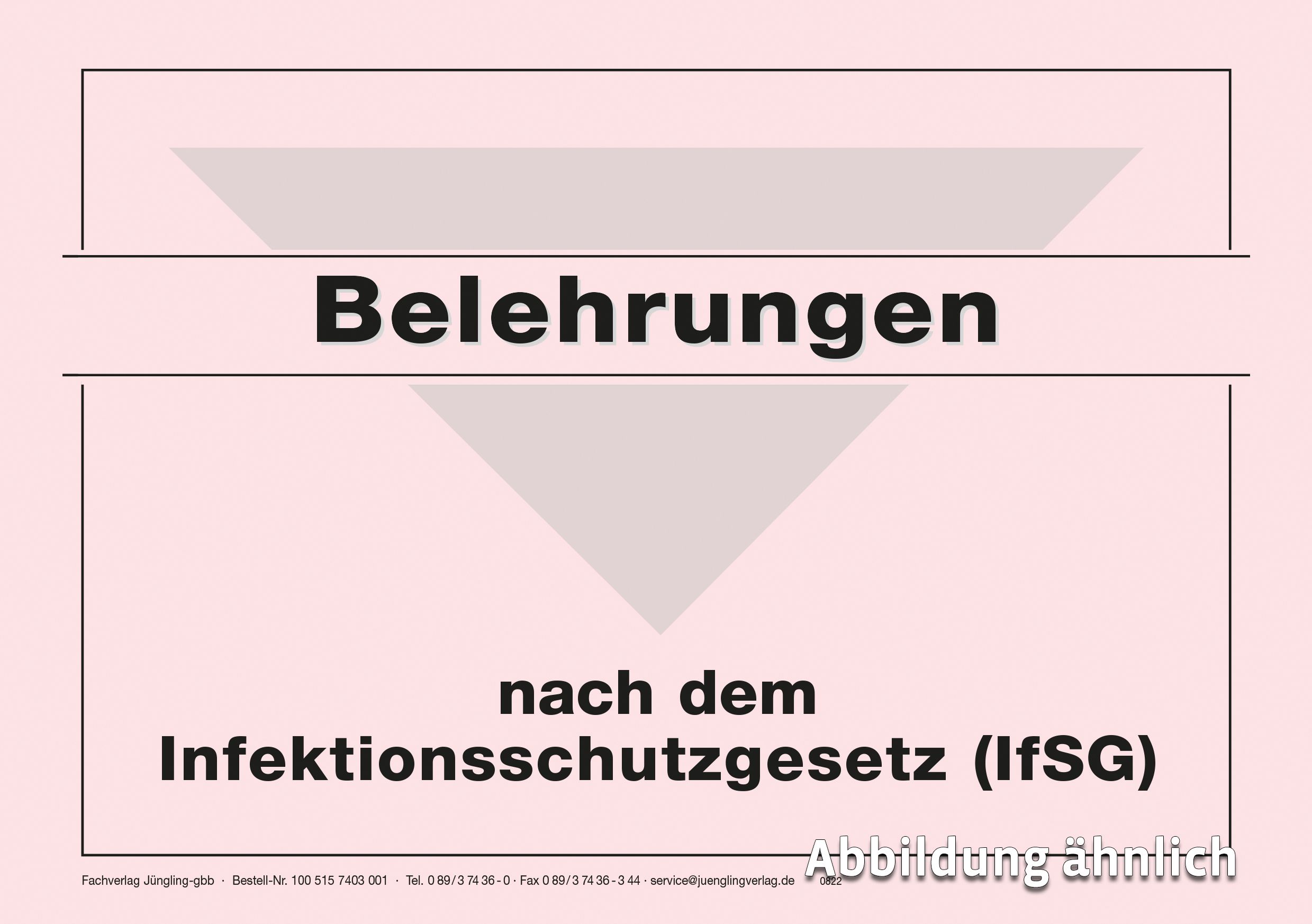 Belehrungsbuch für Schulen / Gemeinschaftseinrichtungen gem. §§ 33ff IfSG, Broschüre A5 