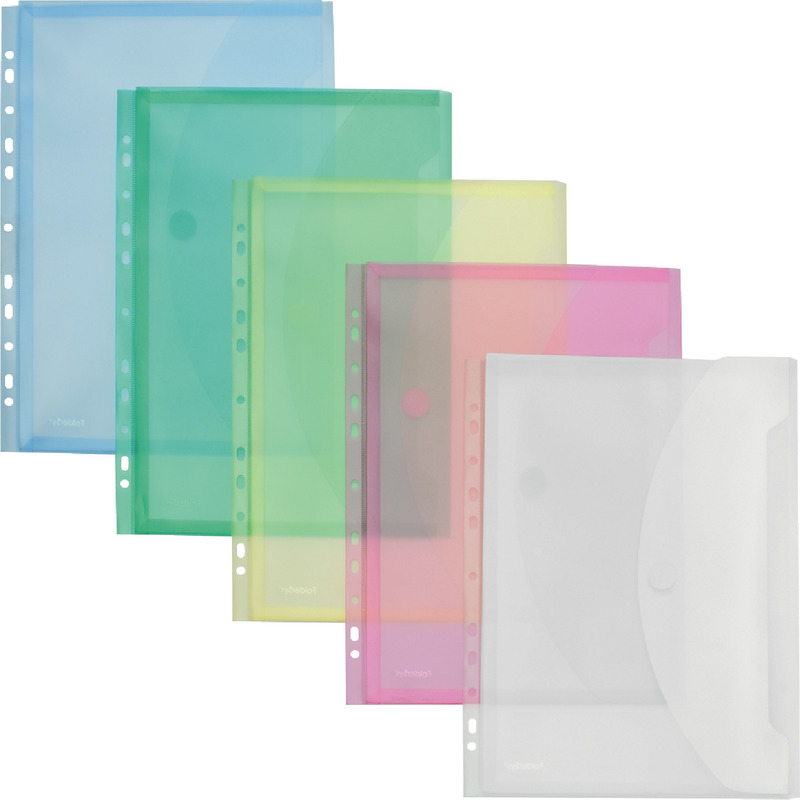 FolderSys Dokumentenhüllen mit Klettverschluss - farbig sortiert