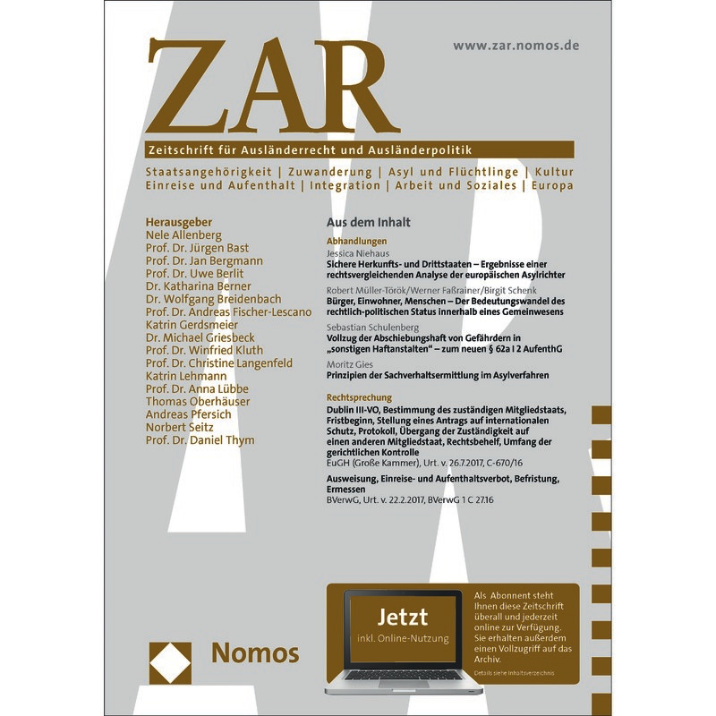 ZAR  -  Zeitschrift für Ausländerrecht und Politik - Vorzugspreisabonnement