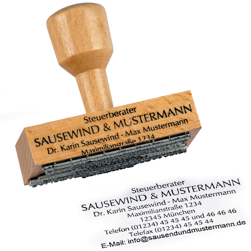 Kanzlei-, Text- und Namenszugstempel, 8-zeilig