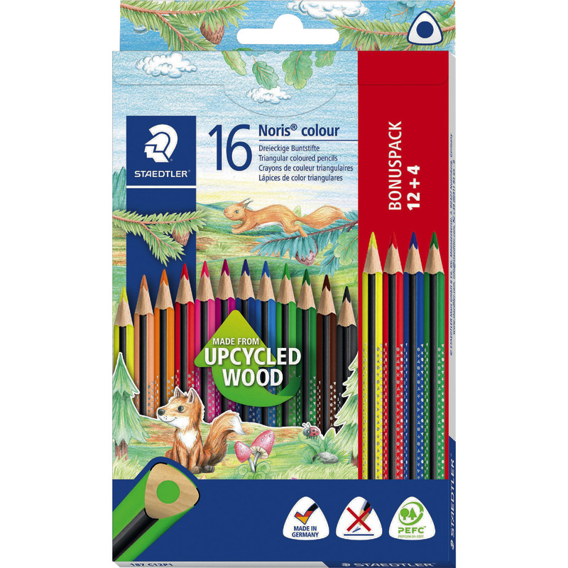 STAEDTLER Buntstifte Noris colour Dreikant, Bonuspack 12+4