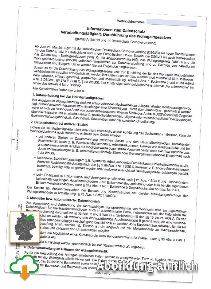 MV-Informationsblatt zum Datenschutz - europäische DSGVO, A4, 2-seitig, PDF ausfüllbar