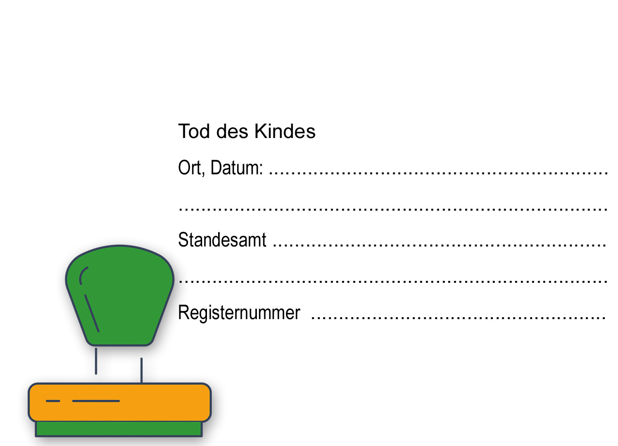 Stempel: Tod des Kindes