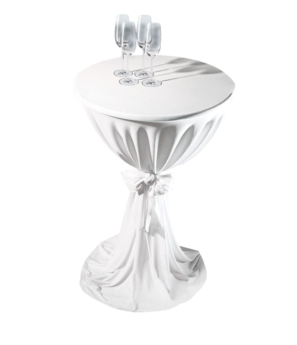 Festival Stehtischüberzug mit Schleife, weiß