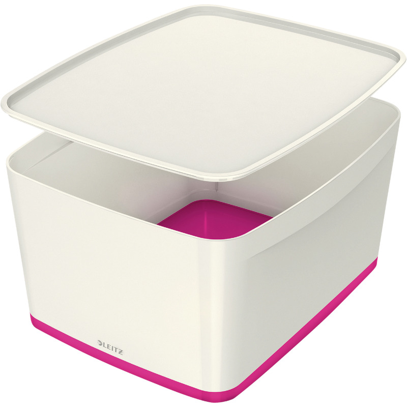LEITZ MyBox® Groß mit Deckel, Aufbewahrungsbox 5216, 18 Liter - pink