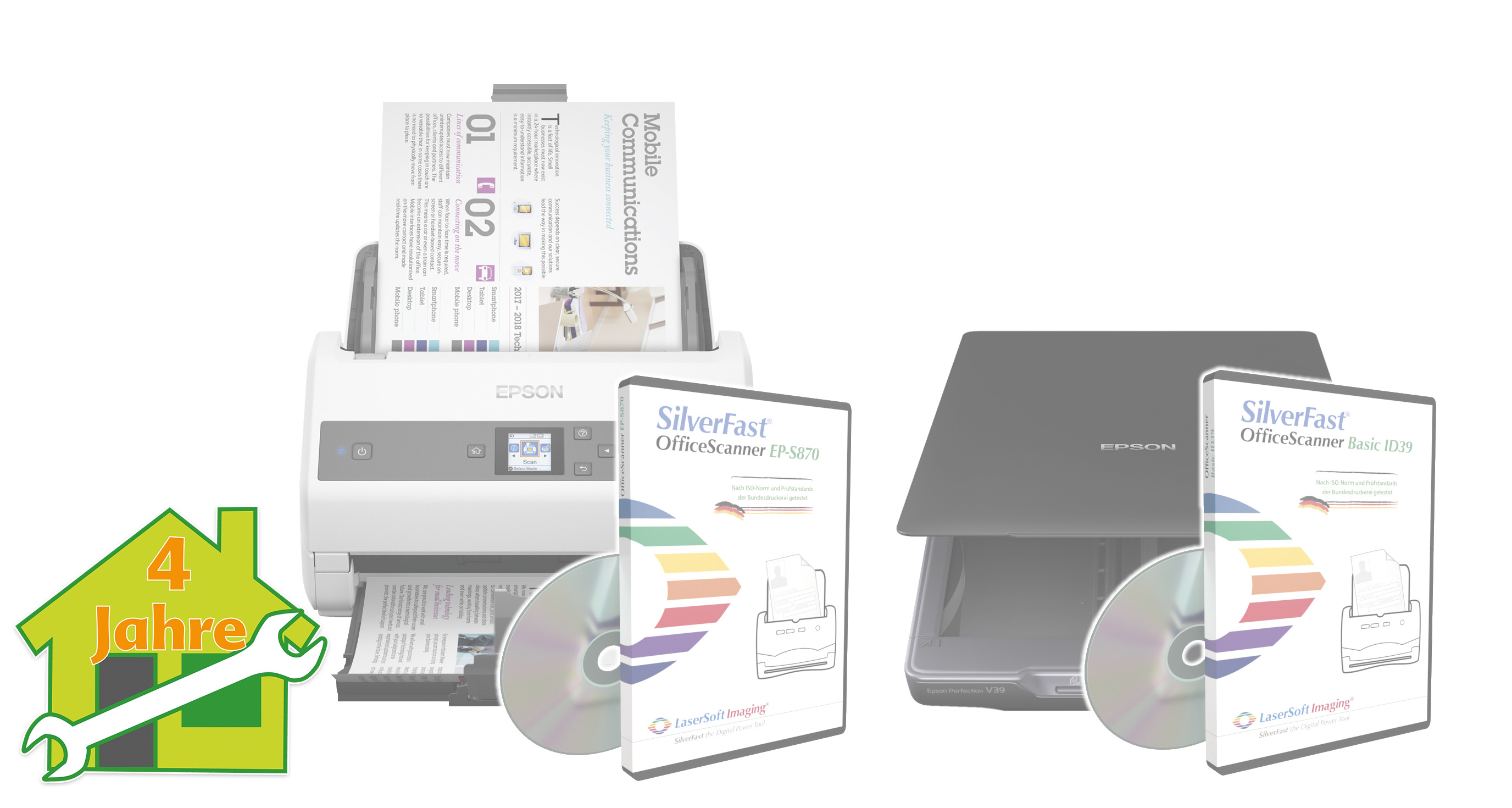 SilverFast OfficeScanner EP-S870 und EP-S870 ID - 4 Jahre Coverplus-Garantie mit Vor-Ort-Service