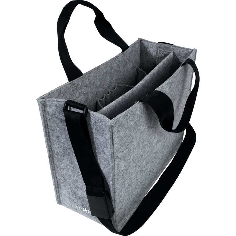 Sigel Laptoptasche Desk Sharing Bag Classic M, Filz, bis 15, 4 Zoll - hellgrau