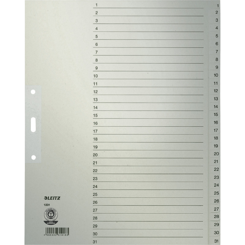 LEITZ Papier-Register 1231, Taben 1-31