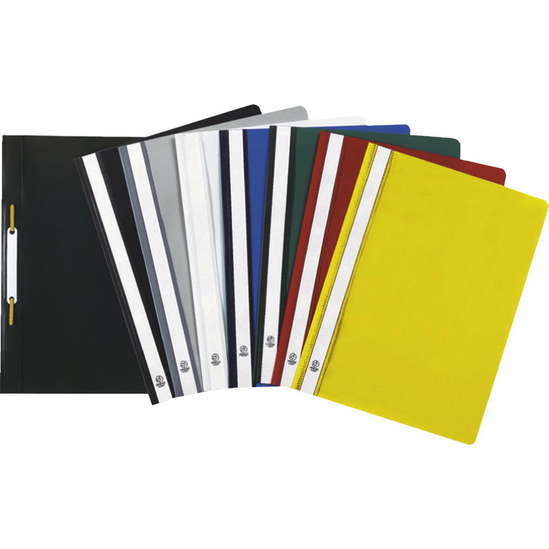 Sichthefter DIN A4 PP Vorderdeckel transparent, farbig sortiert, 25 Stück