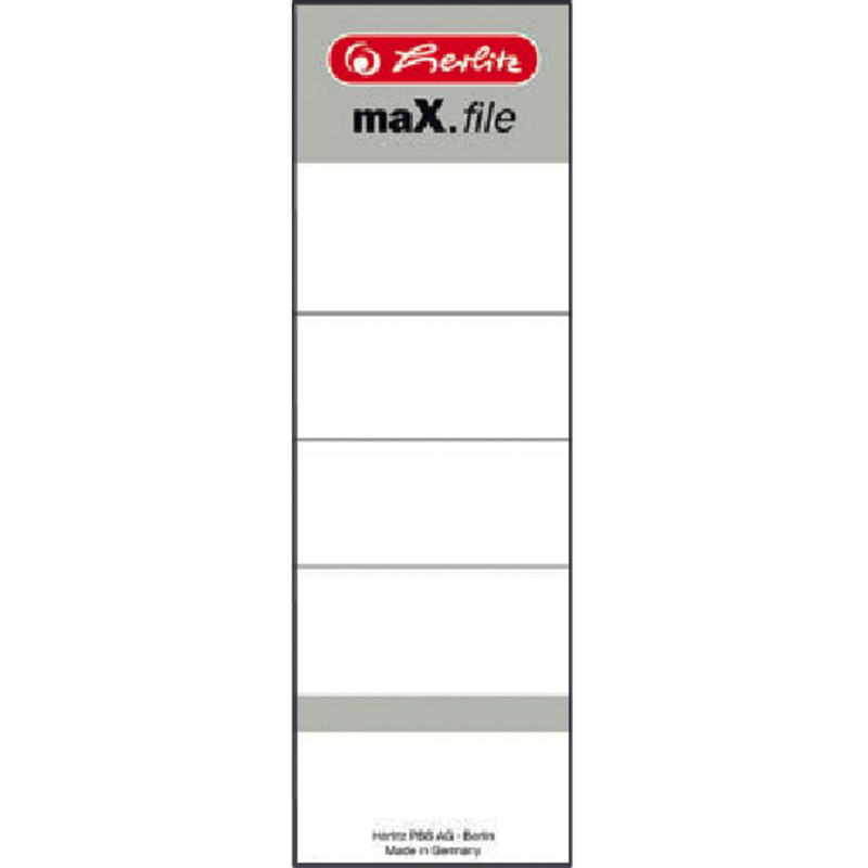 herlitz Rückenschilder maX.file, selbstklebend, für Rückenbreite 80 mm, kurz, weiß