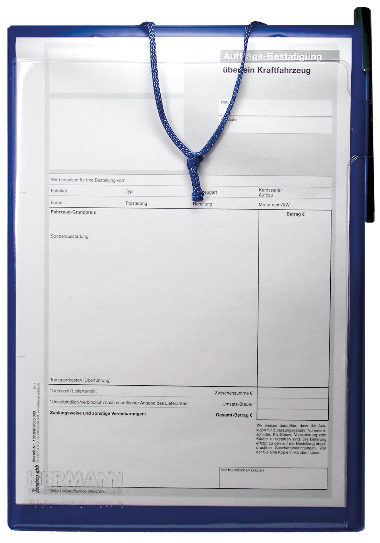 Auftragstasche PLUS mit Schlüsselfach, A4, blau Auftragstasche PLUS mit Schlüsselfach, A4, blau