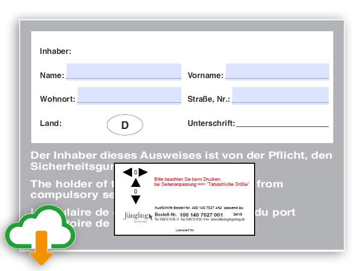 Ausfüllhilfe Ausweis Befreiung Gurtpflicht, A6, weiß