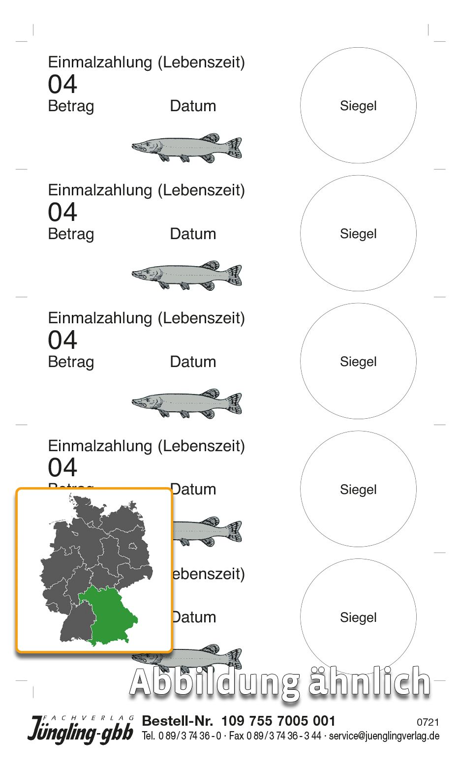 Aufkleber Verlängerung Fischereischein - Lebenszeit