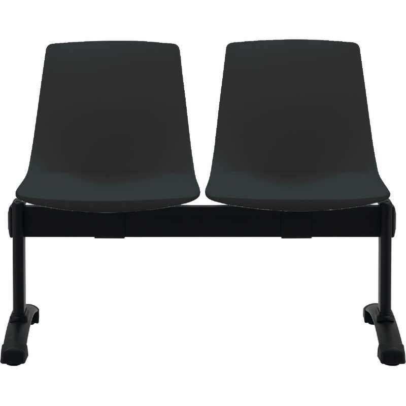 Bisley Traversenbank BLOOM mit Sitzen aus Kunststoff, 2-Sitzer - anthrazit