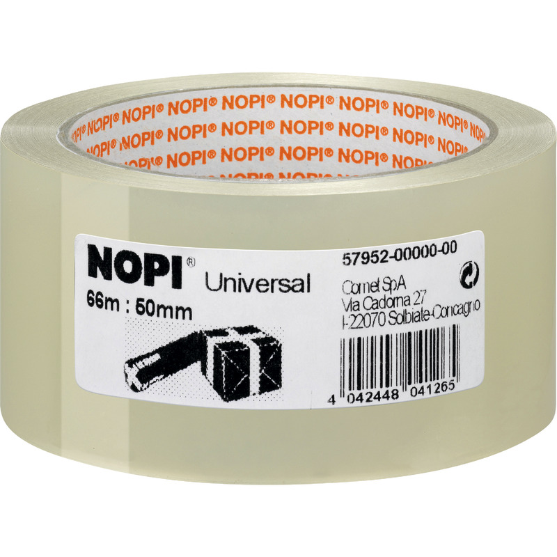 NOPI PP-Packband UNIVERSAL, Bandmaße: 50 mm x 66 m - transparent