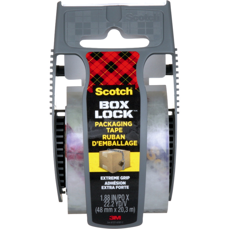 Scotch® Box Lock™ Packbandabroller 195-EF, inkl 1 Rolle Box Lock™ Packband 48 mm x 20, 3 m