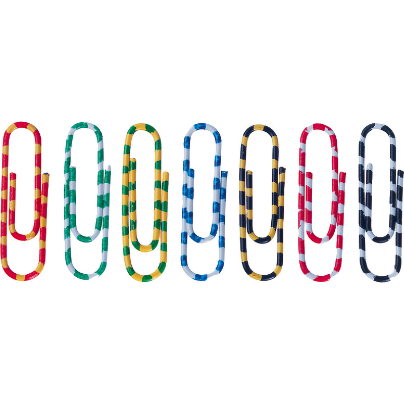 Büroklammern Zebra, kunststoffummantelt, Länge: 28 mm