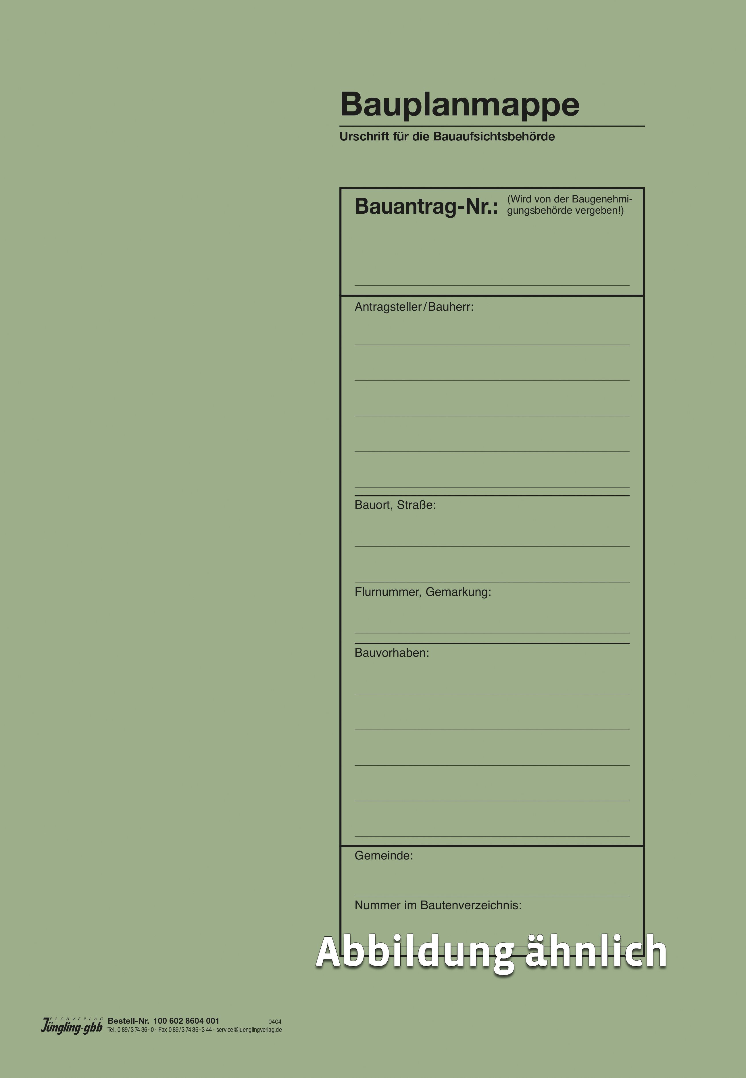 Einlegemappe Bauvorlagen grün (Bauaufsichtsbehörde)