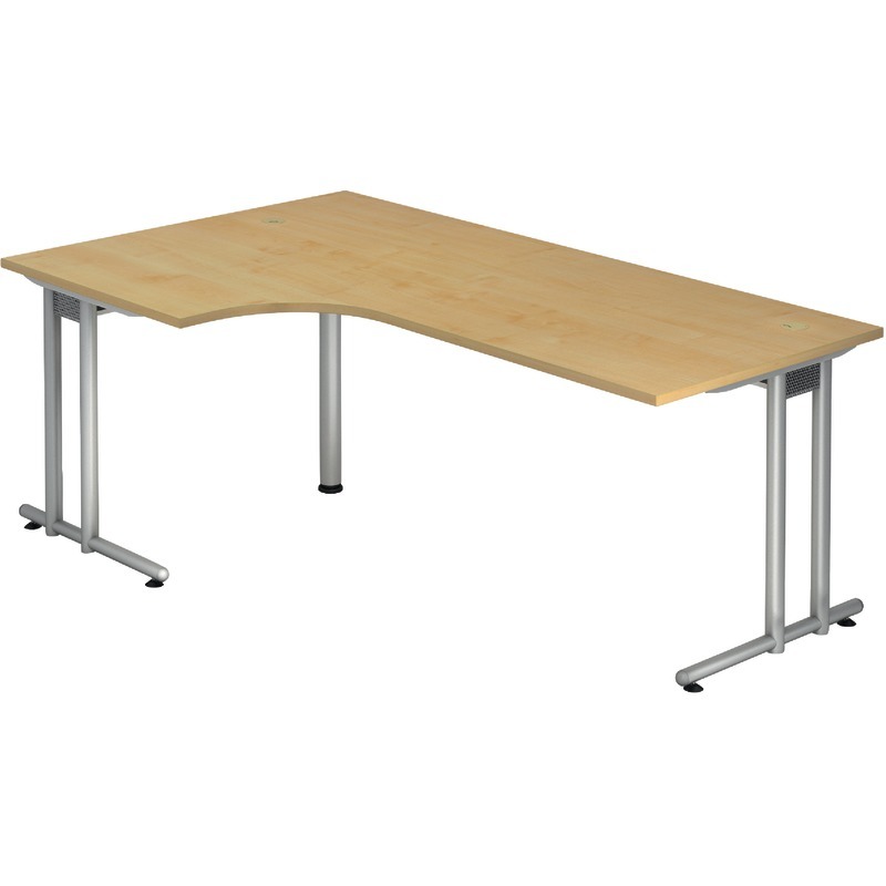 SoldanOffice Winkelschreibtisch PRAKTIKA, rechts/links anbaubar, B x H x T: 2.000 x 720 x 1.200 – 800 mm - Ahorn-Dekor