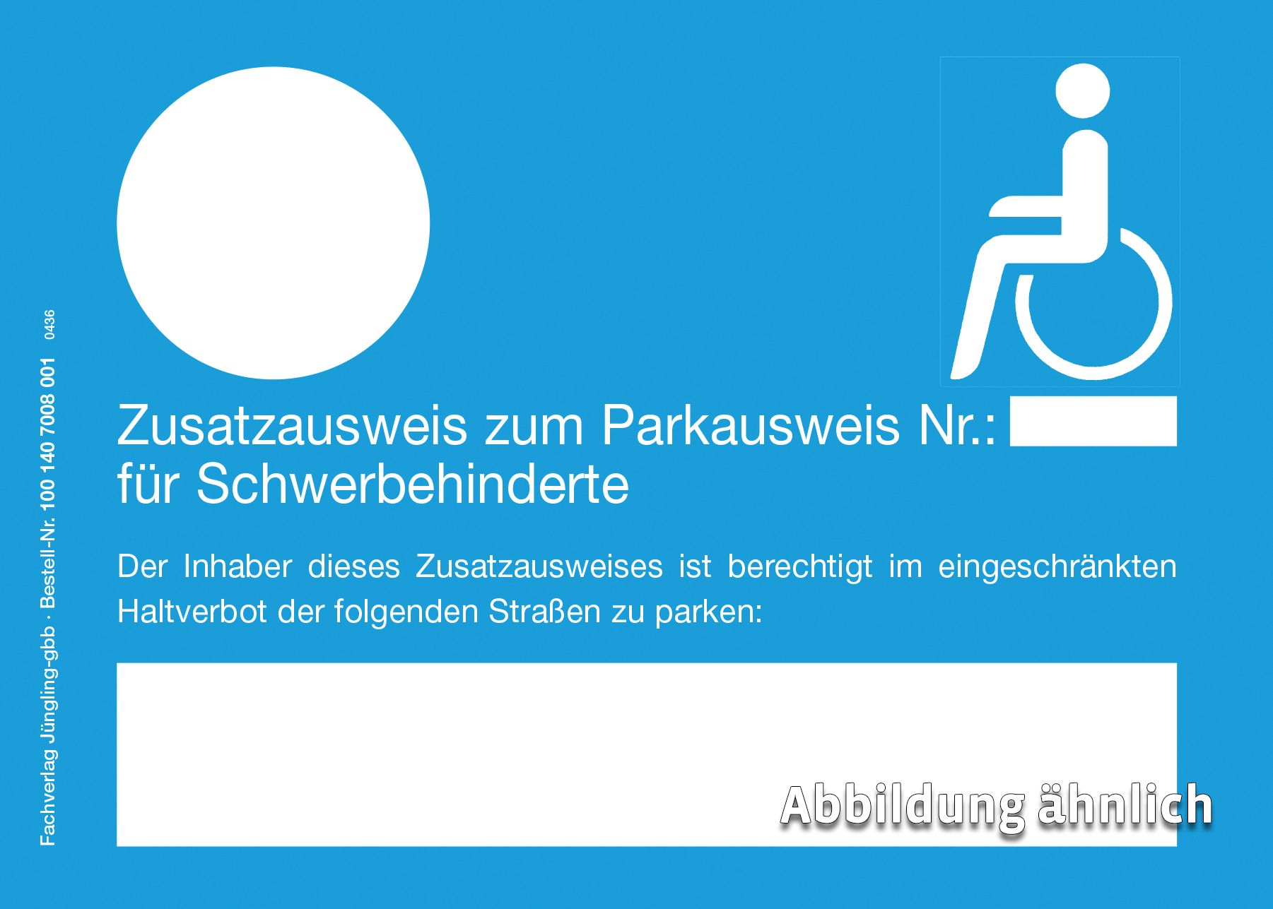 Zusatzparkausweis für Schwerbehinderte - Parken im eingeschränkten Haltverbot