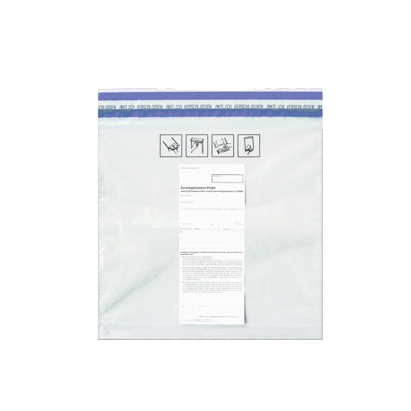 Manipulationssichere Probenbeutel 380 x 420 mm mit Aufkleber