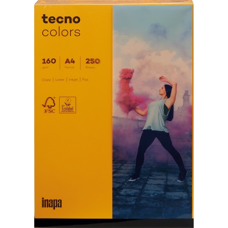 Kopierpapier tecno® colors, DIN A4, 160 g/m², Pack: 250 Blatt - mittelorange