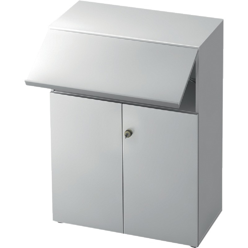 SoldanOffice Aktenschrank PROFI, 3 Ordnerhöhen mit Steharbeitsplatz, B x H x T: 800 x 1.143 x 420 mm - weiß