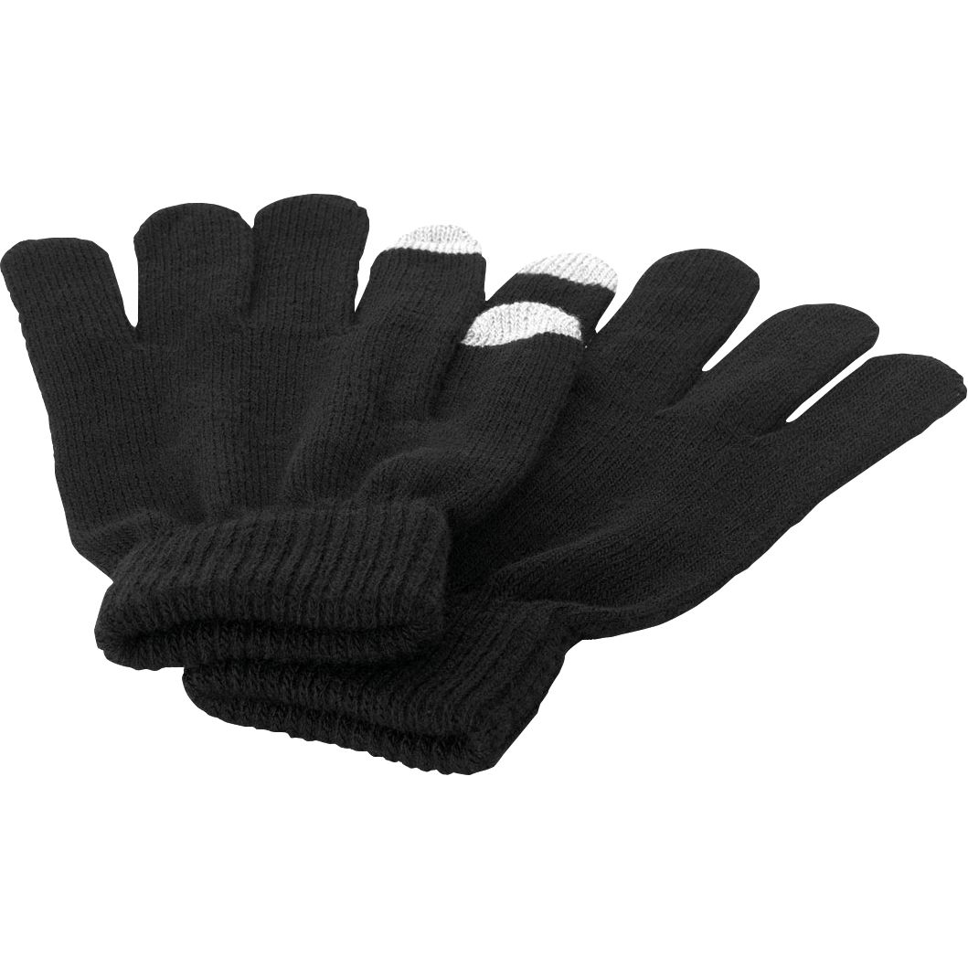 Smartphone-Handschuhe, schwarz, Polyester