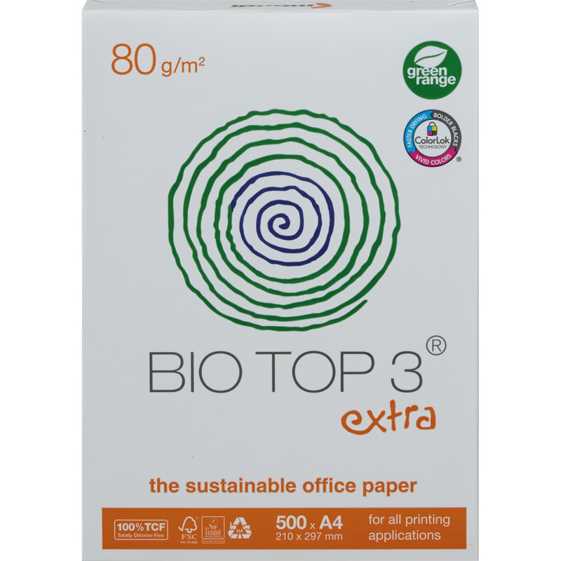 Kopierpapier BIO TOP 3®,  DIN A4, 80g/m², Pack: 500 Blatt