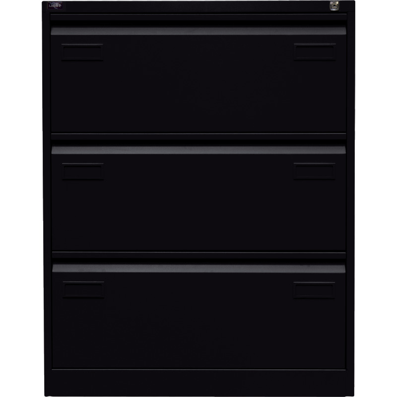 BISLEY Hängeregistraturschrank LIGHT, zweibahnig, 3 Schubladen - tiefschwarz