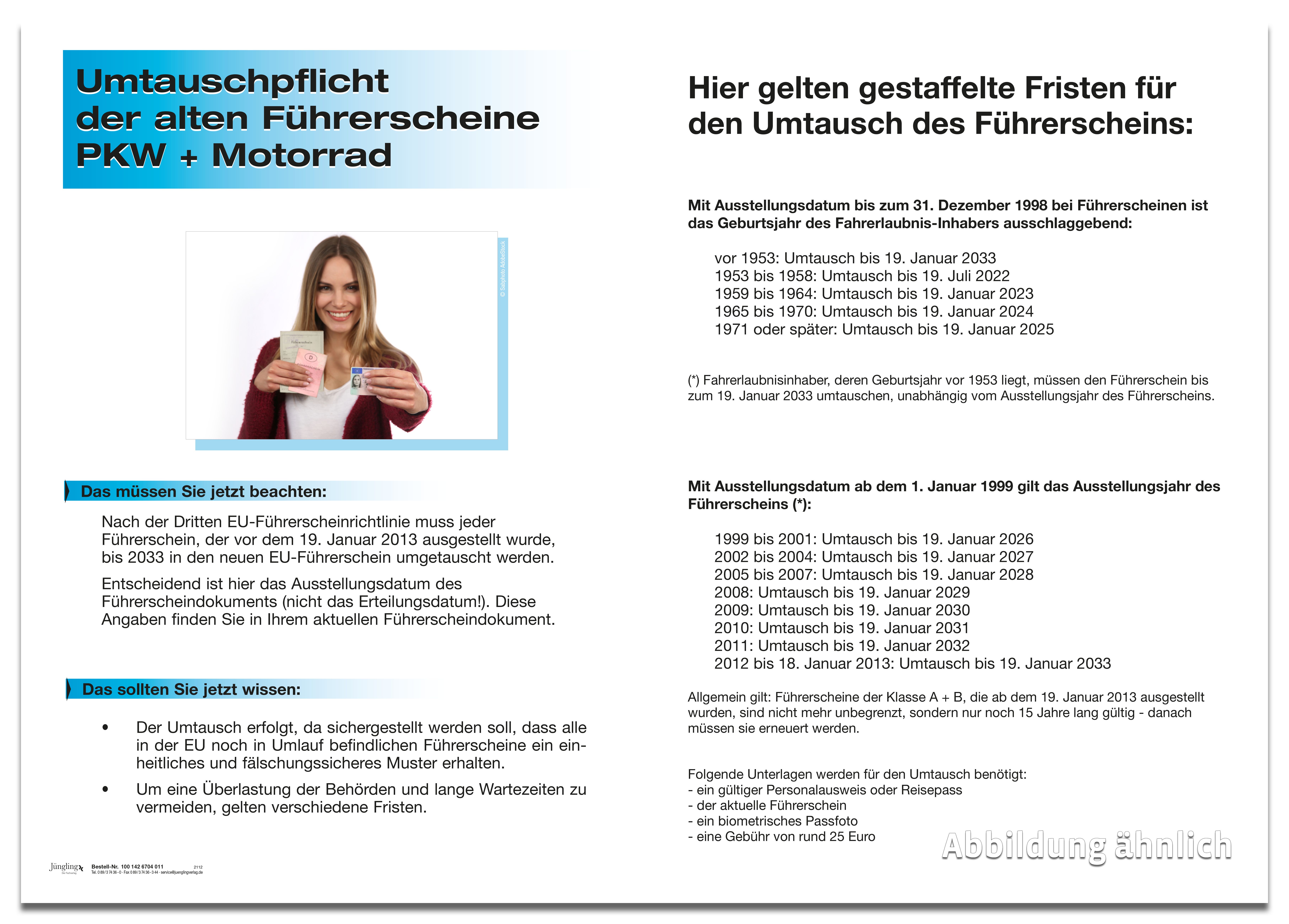 Plakat Umtausch Führerschein, A2 Plakat Umtausch Führerschein, A2