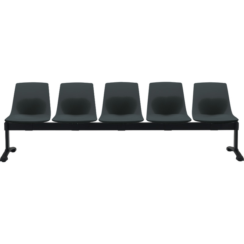 Bisley Traversenbank BLOOM mit Sitzen aus Kunststoff, 5-Sitzer - anthrazit