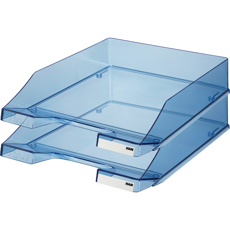 HAN Briefkorb 1026-X KLASSIK transparent, DIN A4/C4, stapelbar - transparent-blau