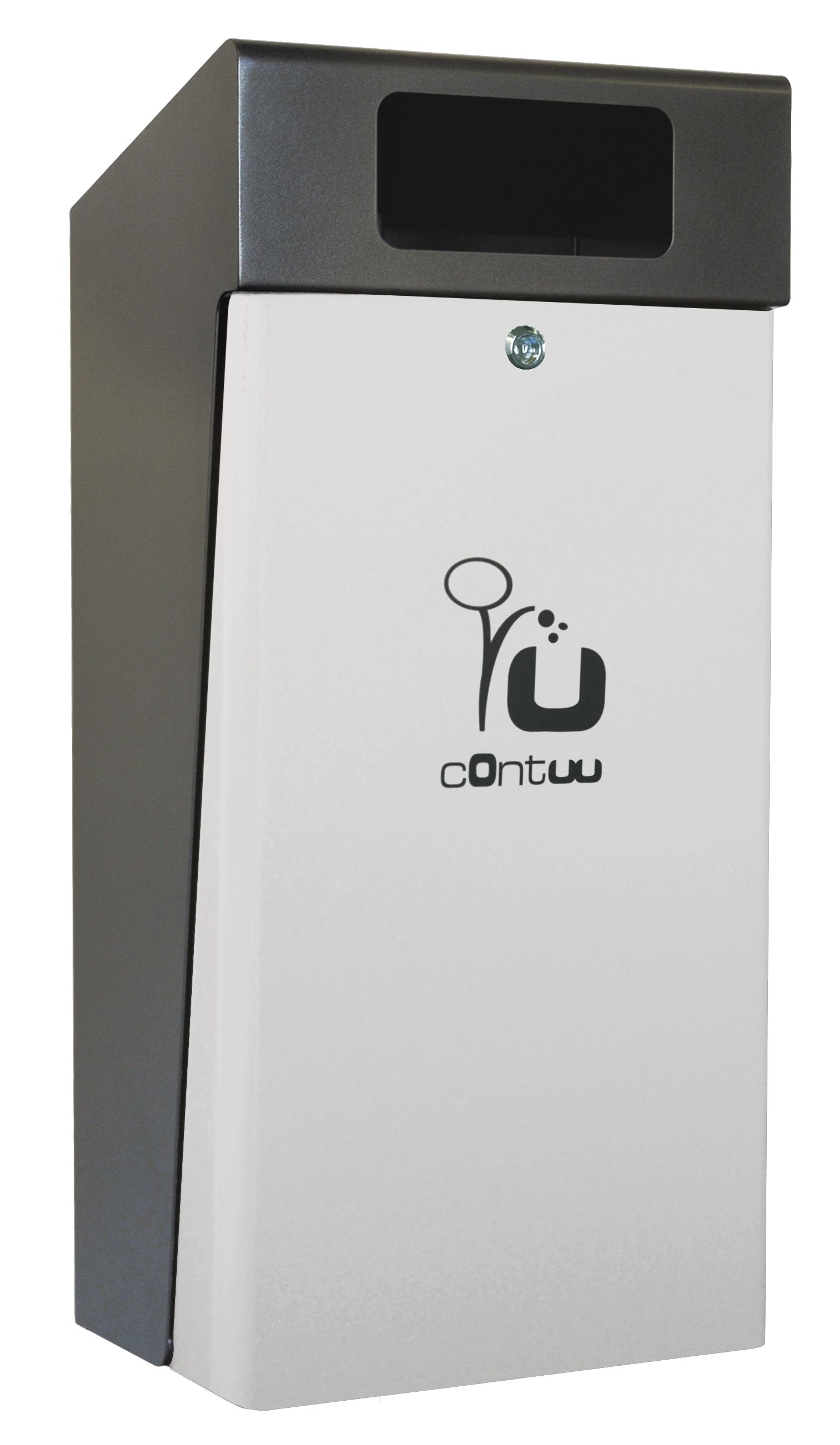 Abfallbehälter sevi 60, weißaluminium, anthrazit, 60 l