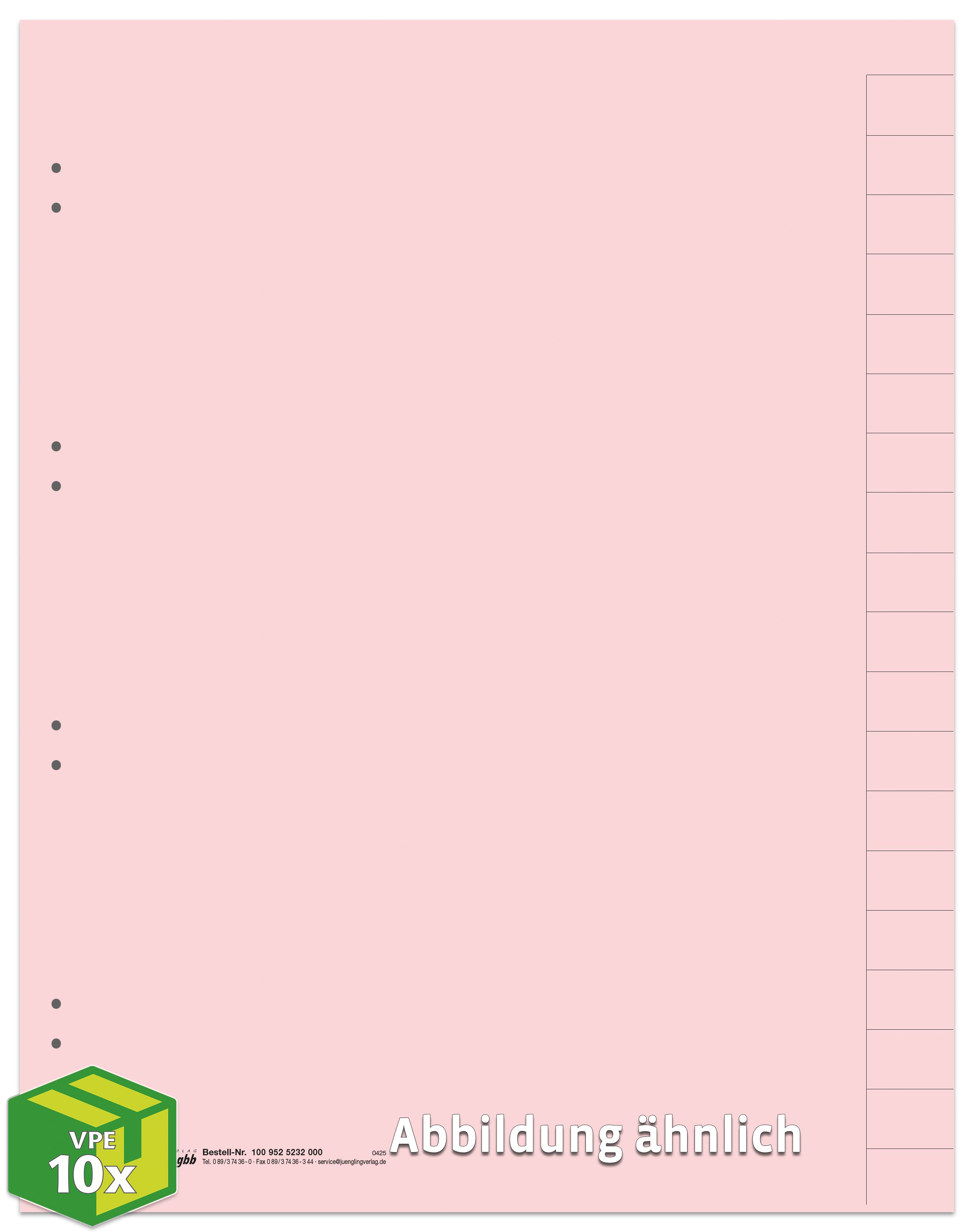 Register 20-teilig, rosa, DIN A4, Kartonverpackung