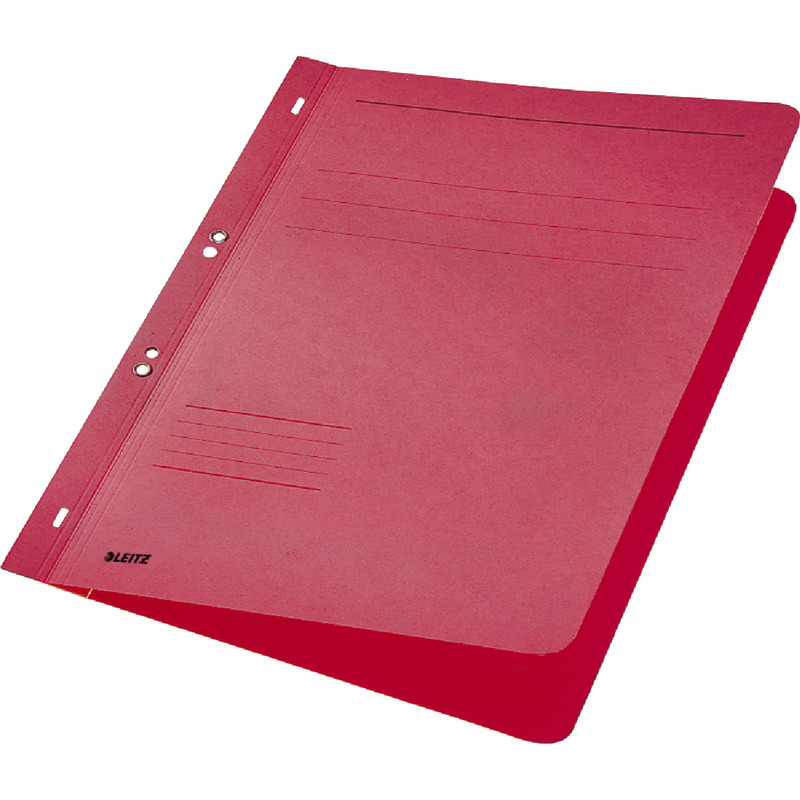 LEITZ Ösenhefter 3742, A4, ganzer Vorderdeckel, RC-Karton - rot