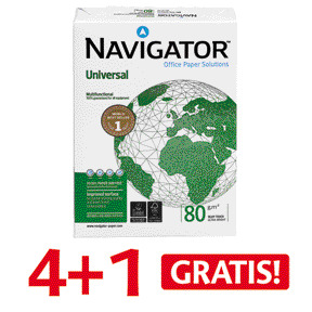 4 + 1 GRATIS! 5 Pack Kopierpapier NAVIGATOR UNIVERSAL, DIN A4, 80 g/m² - weiß