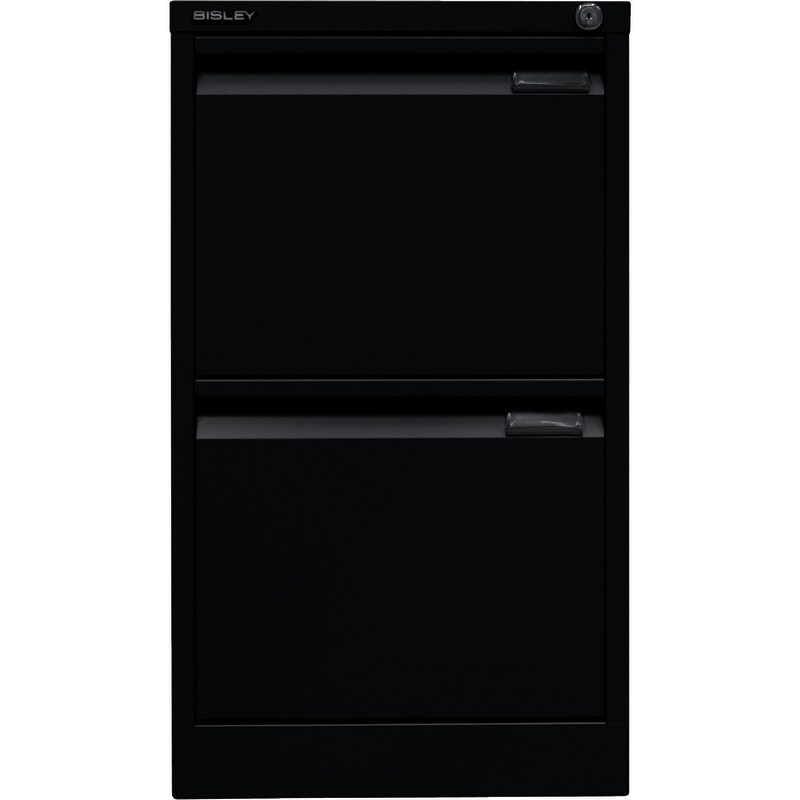 BISLEY Hängeregistraturschränke, einbahnig, 2 Schubladen - tiefschwarz