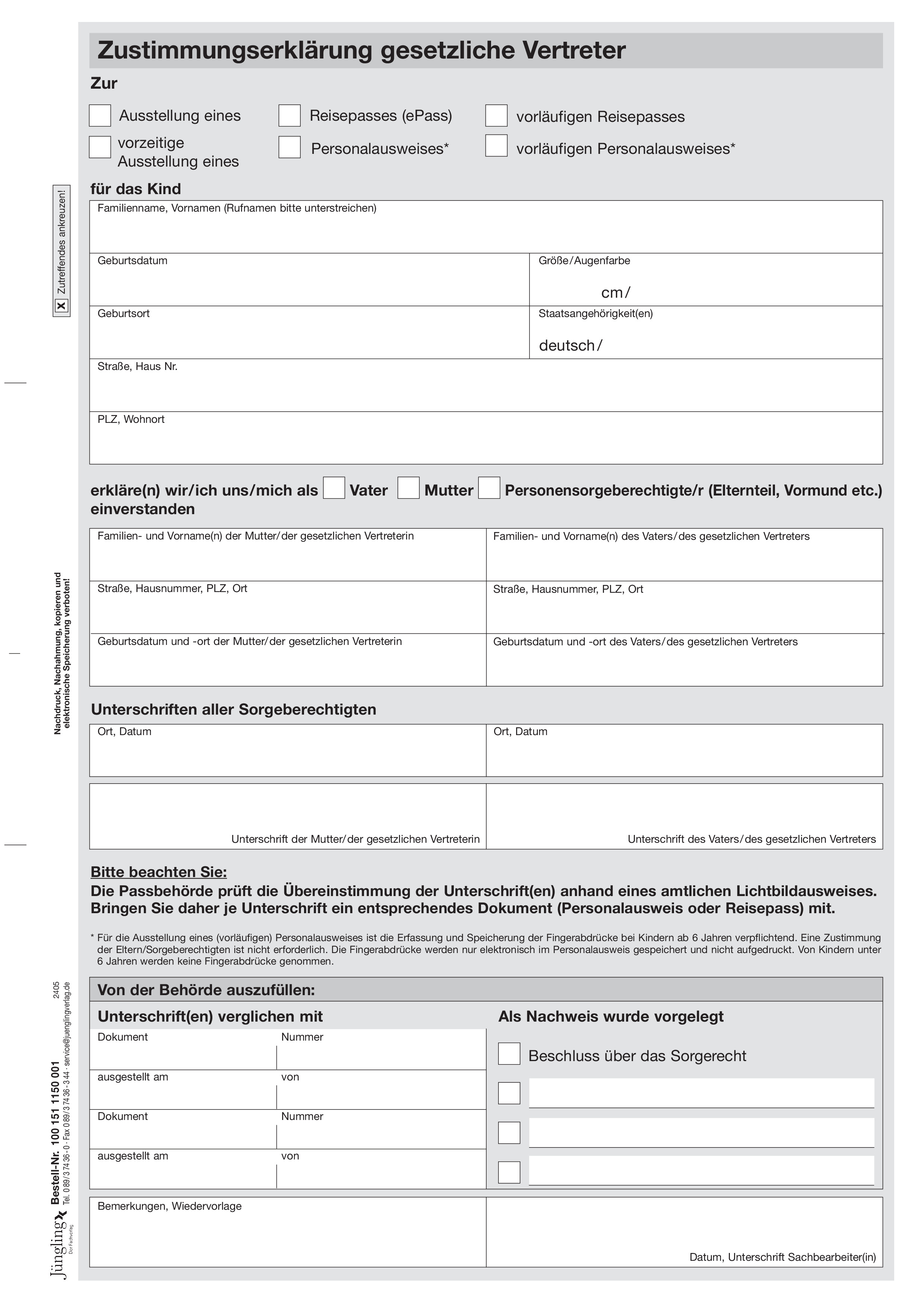 Zustimmungserklärung gesetzlicher Vertreter, A4