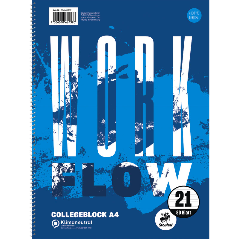 Staufen Collegeblock WORKFLOW, DIN A4, liniert, Lineatur 21