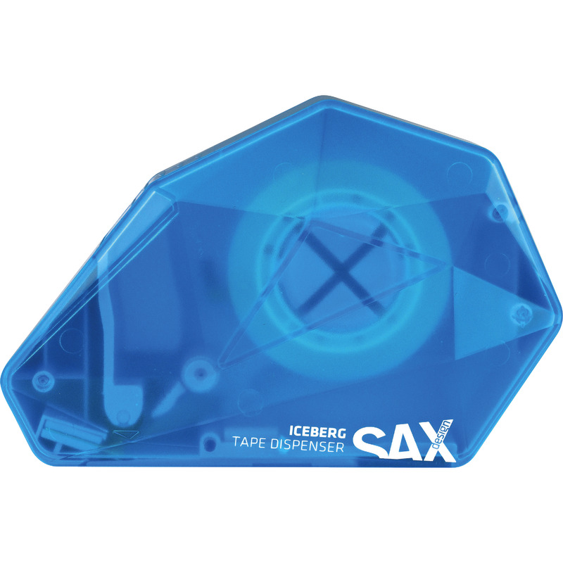 SAX Einhand-Klebebandabroller Iceberg, für Klebefilm bis 19 mm x 30 m - blau