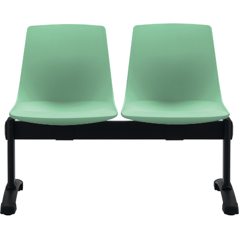 Bisley Traversenbank BLOOM mit Sitzen aus Kunststoff, 2-Sitzer - grün