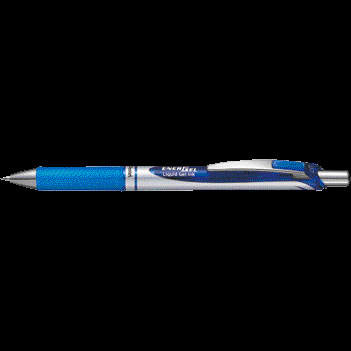 Pentel Gel-Tintenroller EnerGEL BL77, mit Druckmechanik, Strichstärke 0, 35 mm - blau