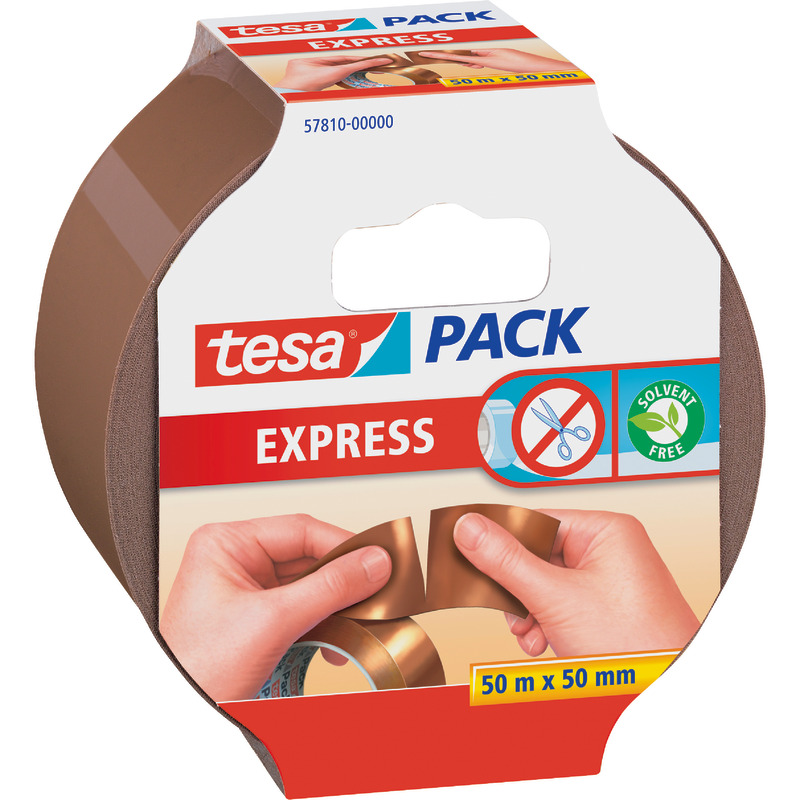 tesa Packband EXPRESS 57810, einreißbar, braun, Bandmaße: 50 mm x 50 m