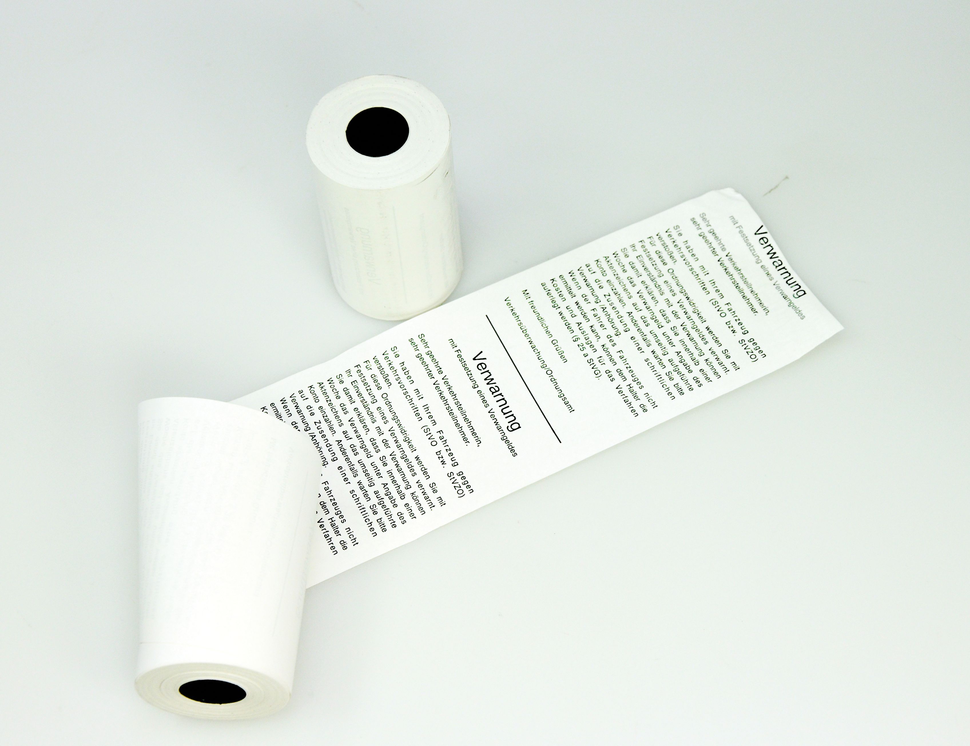 Thermopapierrollen mit Verwarntext, 58 x 35 mm, 14 m, 100 Stück