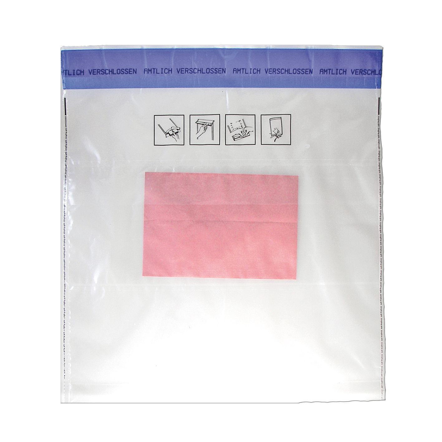 Probenbeutel mit Sicherheitsverschluss und Dokumententasche