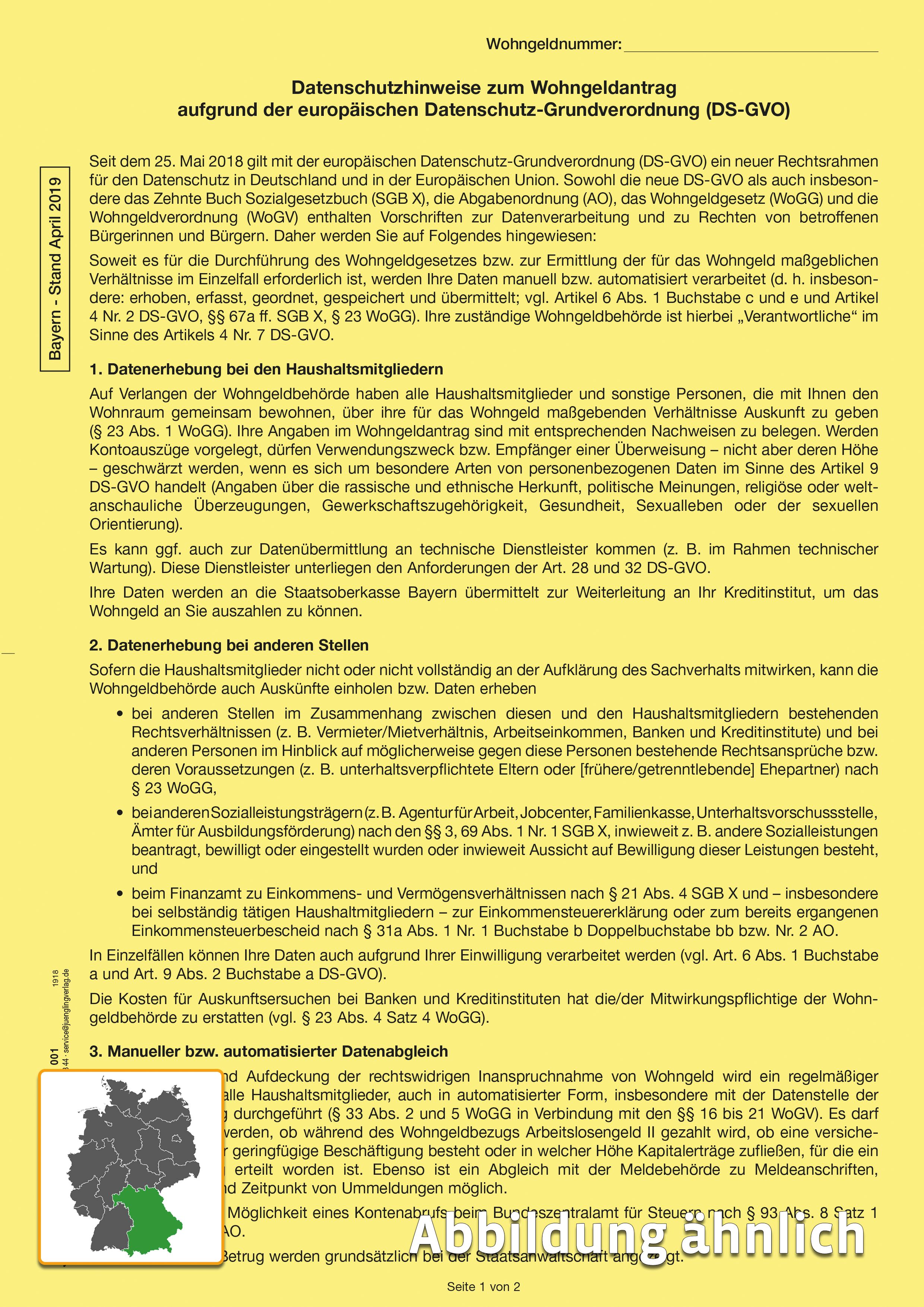 BY-Informationsblatt Europäische DSGVO, A4, gelb