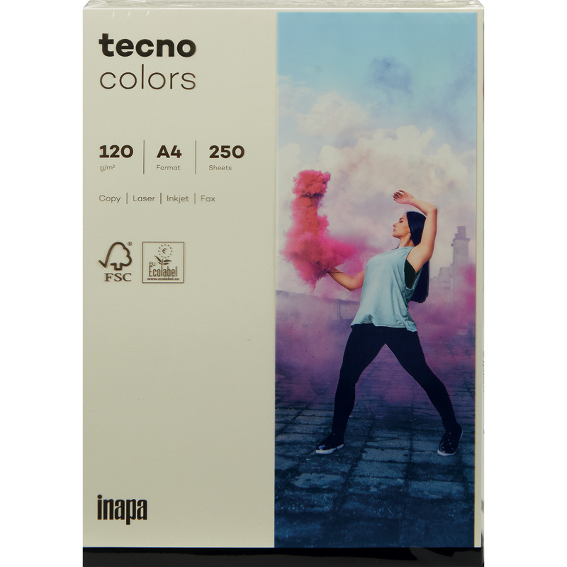 Kopierpapier tecno® colors, DIN A4, 120 g/m², Pack: 250 Blatt - Hellchamois