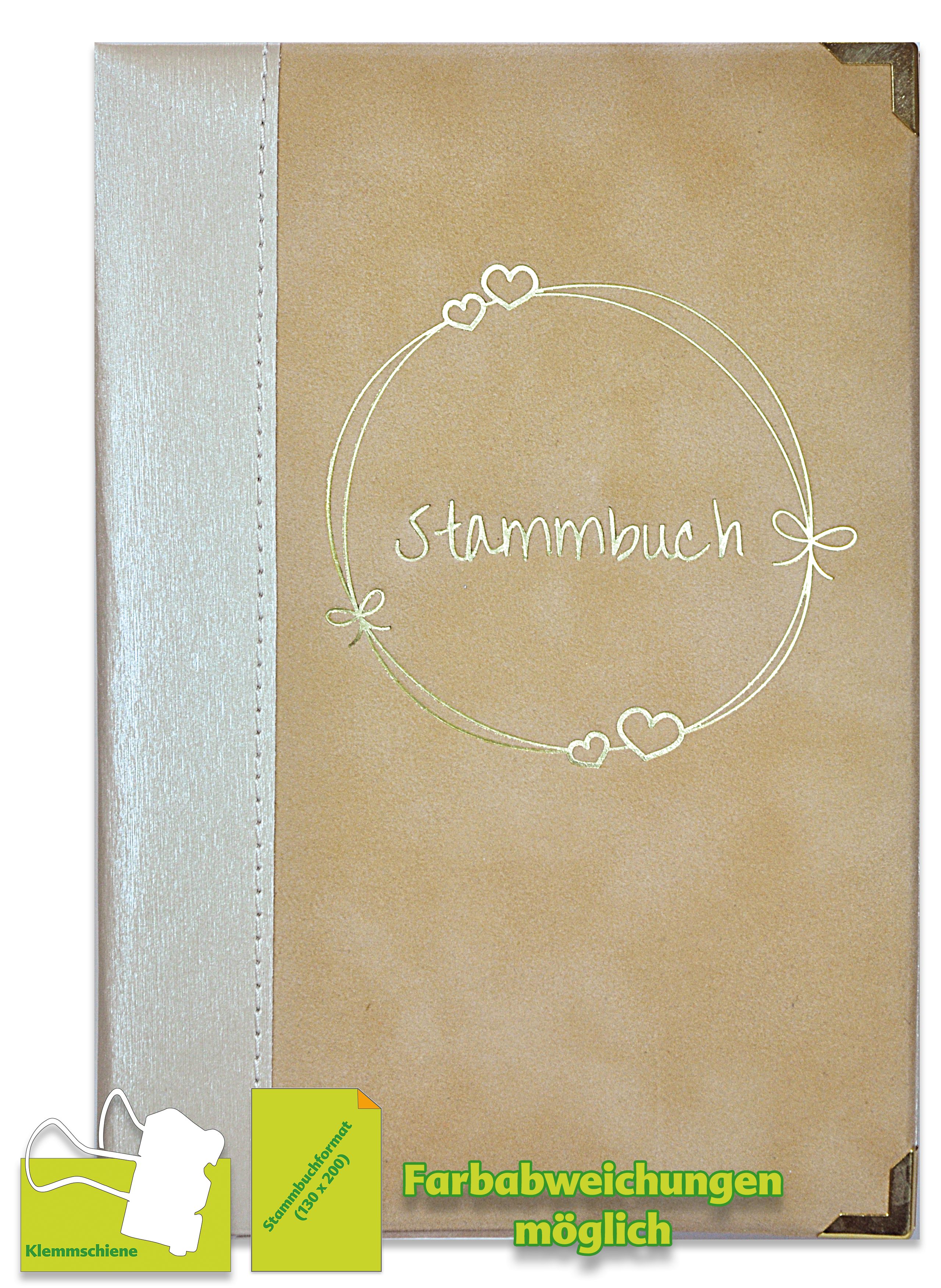 Stammbuch SAMU, karamell, Klemmschiene